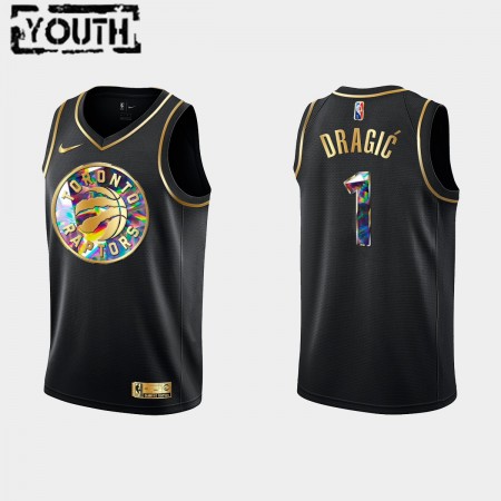 Maillot Enfant Toronto Raptors Goran Dragic 1 Nike 2021-2022 Noir Golden Edition 75th Anniversary Diamond Swingman
